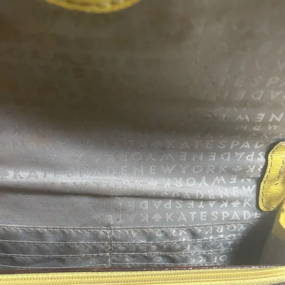 Kate Spade Leather Sunny Yellow Crossbody Bag.